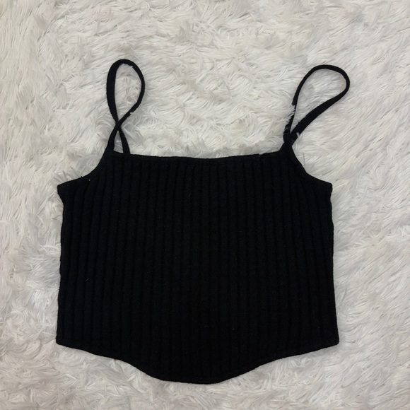 Revolve NIA Black Ribbed Knit Tank Top - Picture 5 of 5